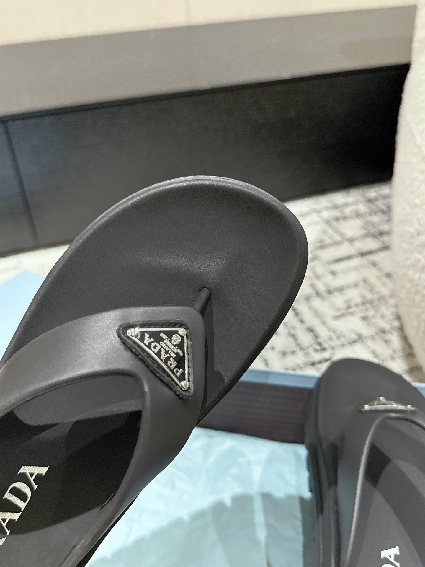Prada Rubber Thong Sandals - Image 8