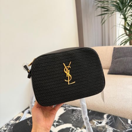 Saint Laurent Lou Raffia Crossbody Camera Bag - Image 2
