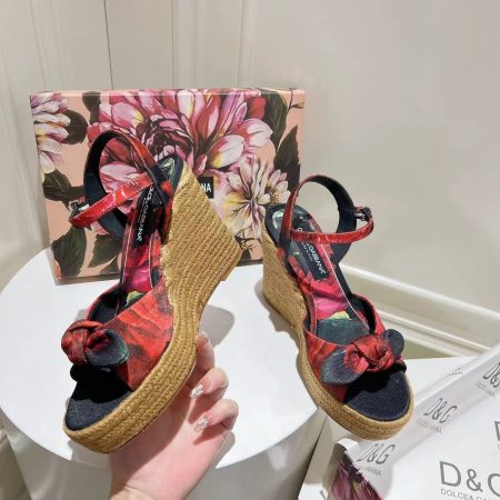 Dolce & Gabbana Hemp Rope Wedge Sandals - Image 7