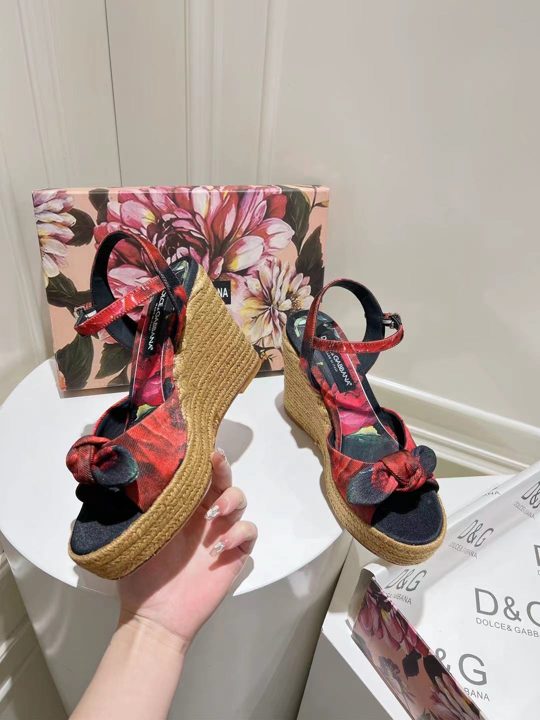 Dolce & Gabbana Hemp Rope Wedge Sandals - Image 7