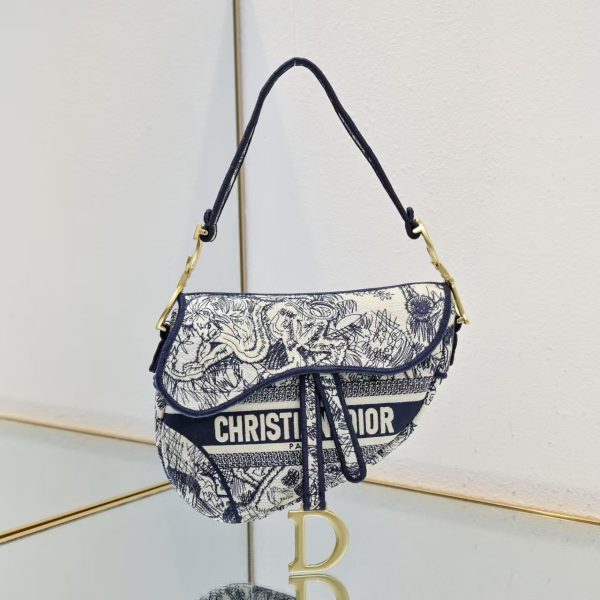 Dior Saddle Bag Oblique Embroidered