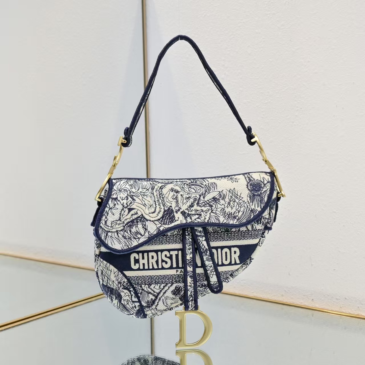 Dior Saddle Bag Oblique Embroidered - Image 7