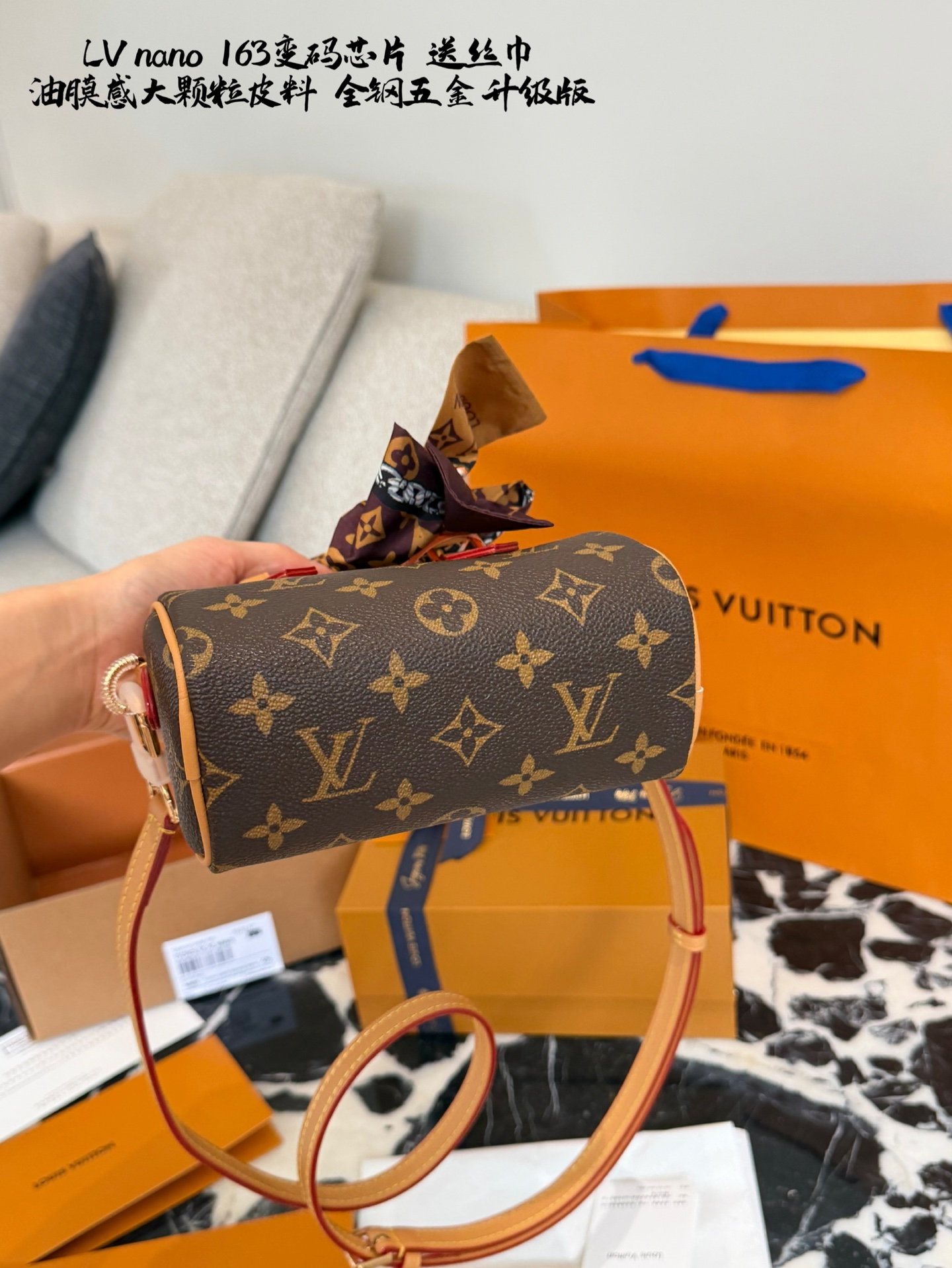 LV Nano Speedy Bag With Scarf - Image 2