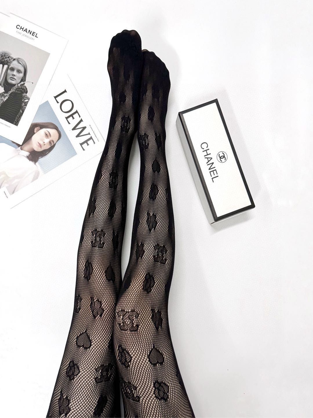 Chanel Black Fishnet Stockings - Image 1