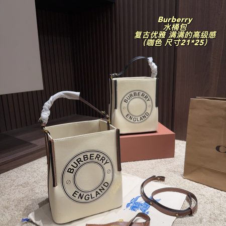 Burberry Small Logo Graphic Cotton Canvas Peggy Bucket Bag - Image 2