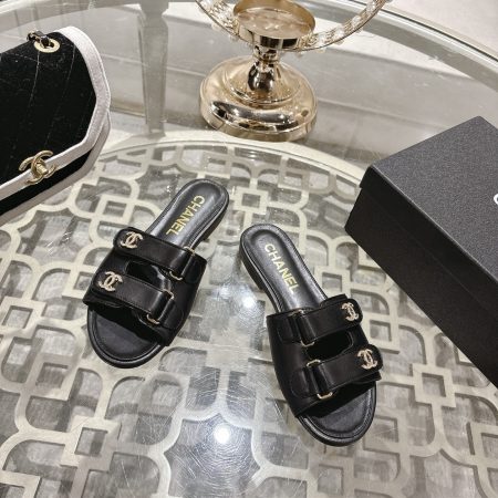 CHANEL CC Spring Flat Sandals - Image 8
