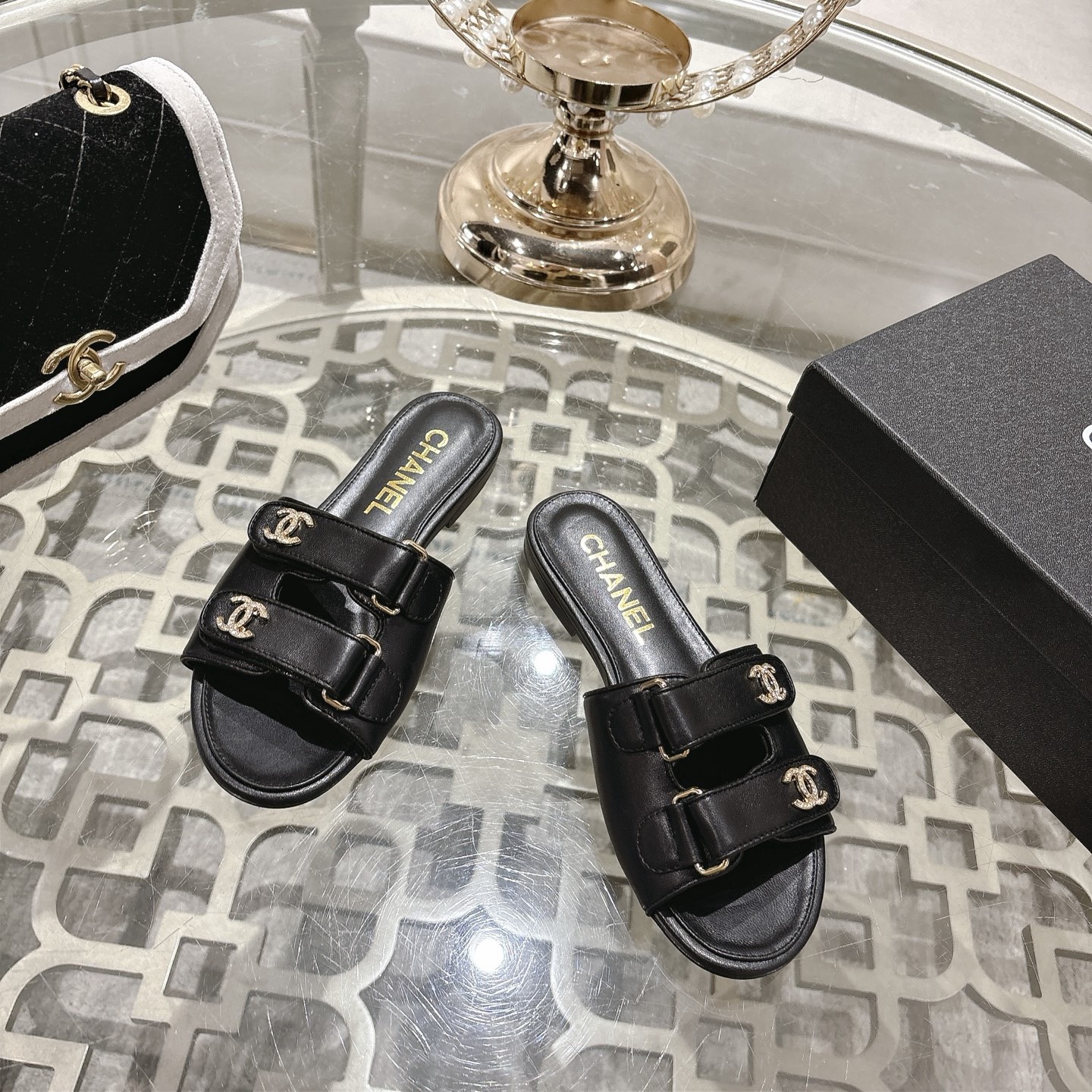 CHANEL CC Spring Flat Sandals - Image 8