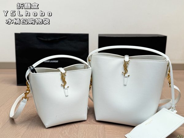 YSL Drawstring Leather Shoulder Bag