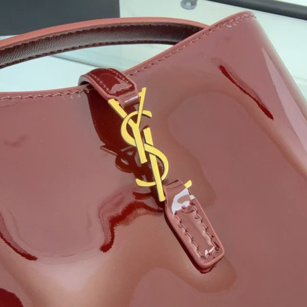 YSL LE 37 Mini in Patent Leather in Bordeaux