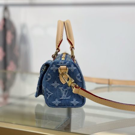 LV Nano Speedy Monogram Denim Bag - Image 6