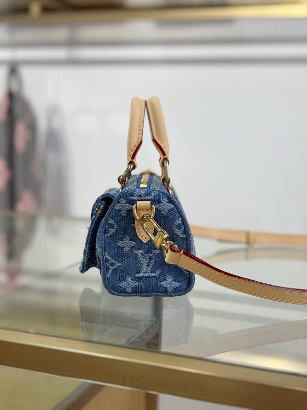 LV Nano Speedy Monogram Denim Bag