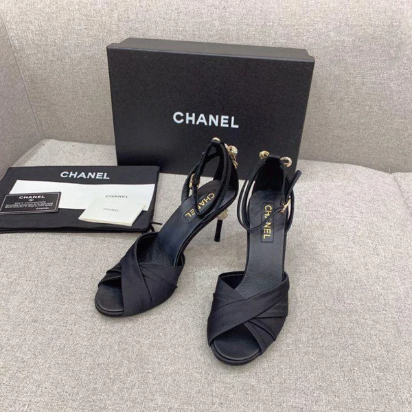 Chanel Satin - Rhinestone Bow at Heels