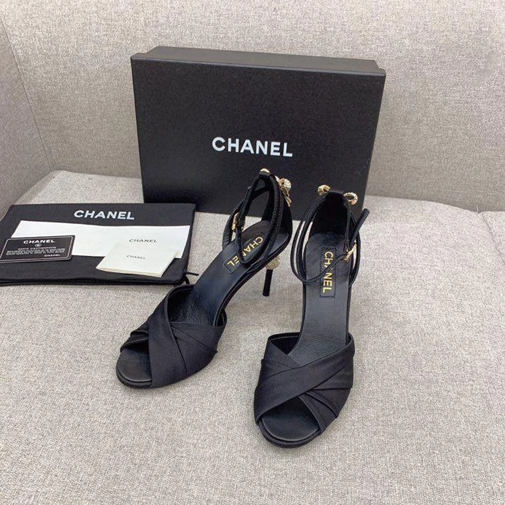 Chanel Satin - Rhinestone Bow at Heels - Image 3