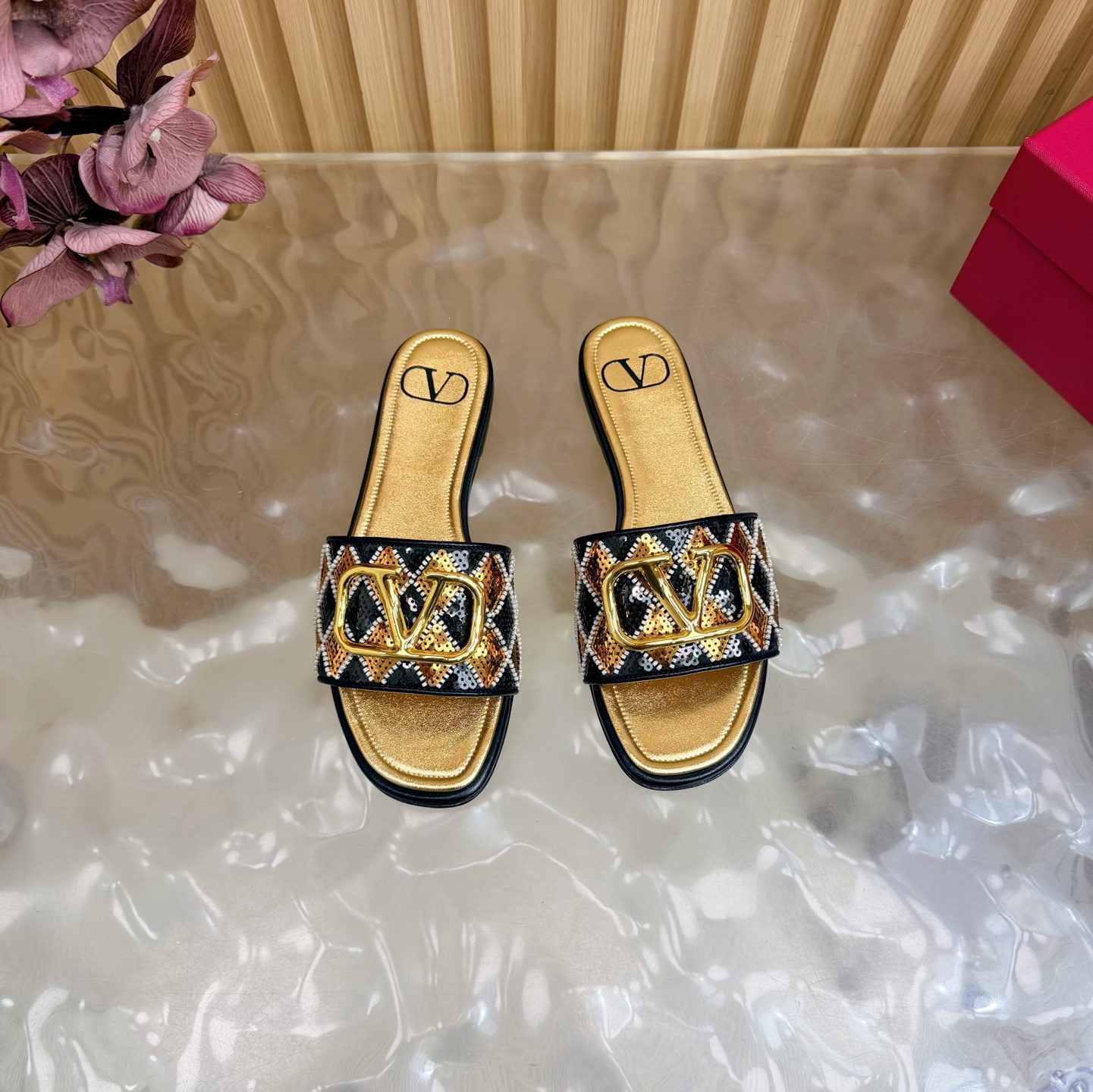 Valentino Women VLogo Slide Sandals - Image 7