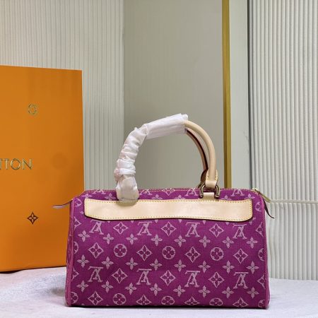 LV Monogram Denim Neo Speedy Fuchsia Bag - Image 6