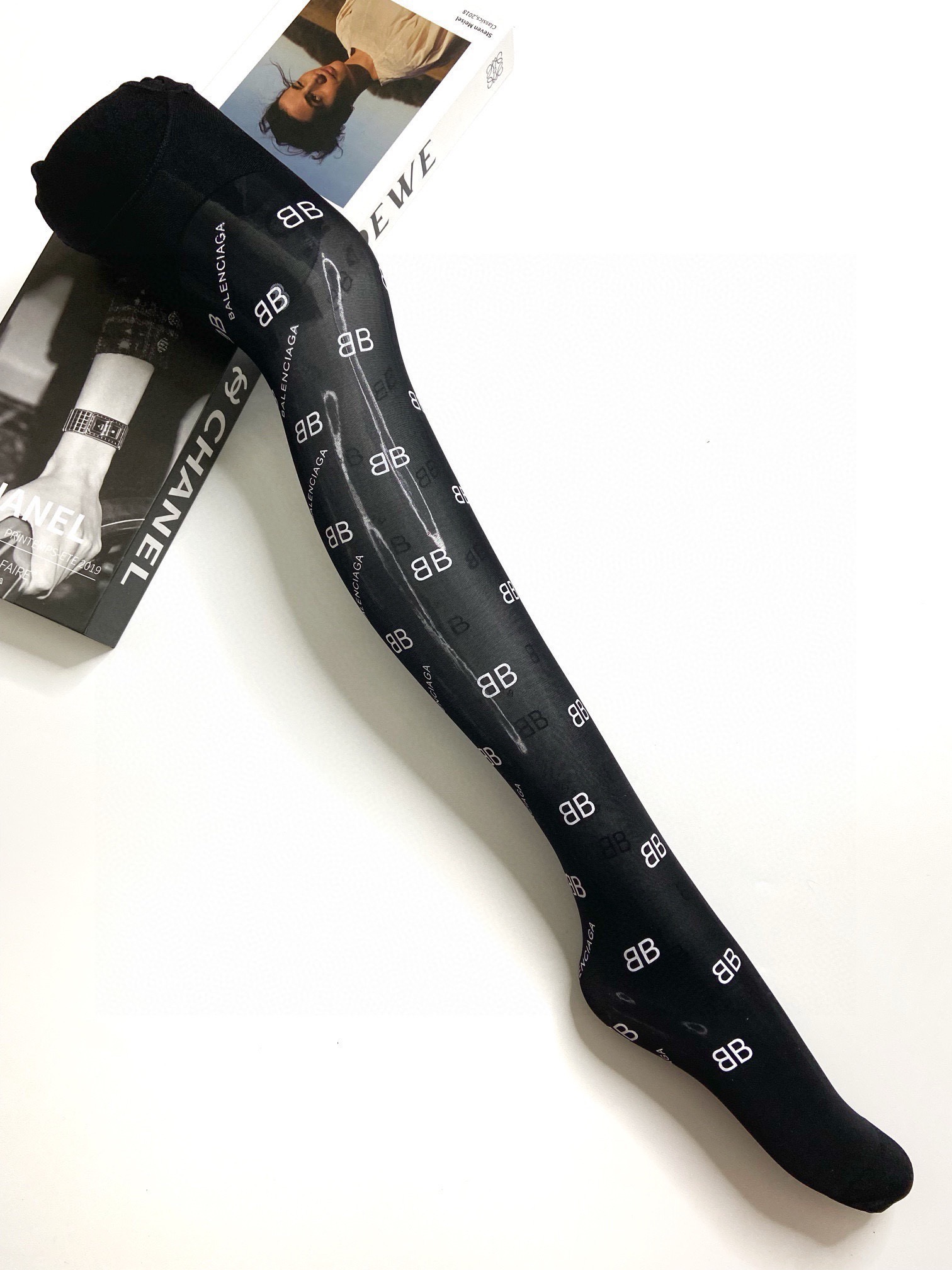 Balenciaga Parisian House Letter Stockings - Image 1