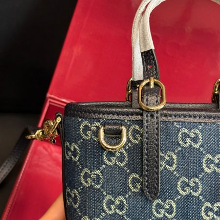 Gucci GG Emblem mini Denim bag - Image 9
