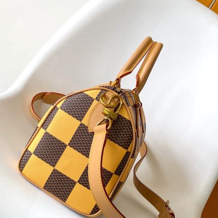 LV Damier Pop Speedy Bandoulière 25 Bag Jaune Mat - Image 3