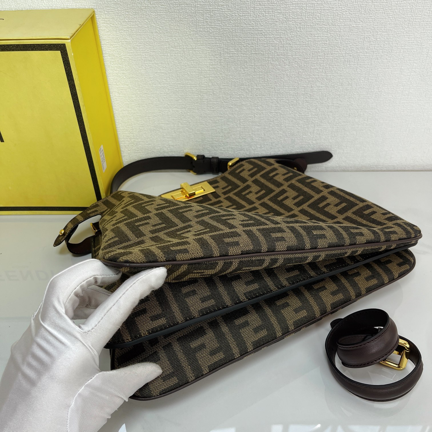 Fendi Peacab Fragment Zucca Pattern Kailu Handbag - Image 2