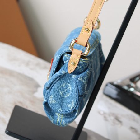 LV Monogram Denim Mini Pleaty Shoulder Bag -10A Mirror Version - Image 2