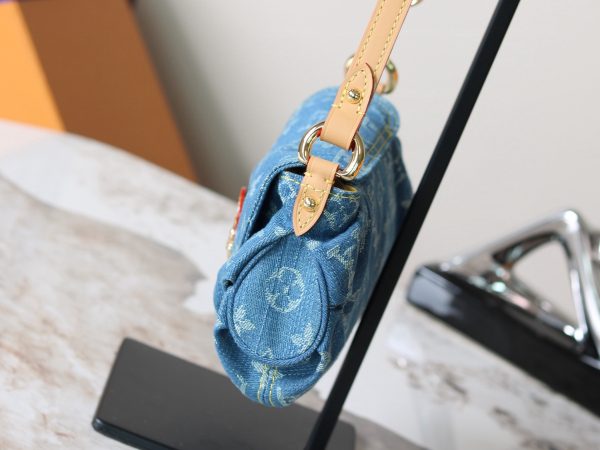 LV Monogram Denim Mini Pleaty Shoulder Bag -10A Mirror Version