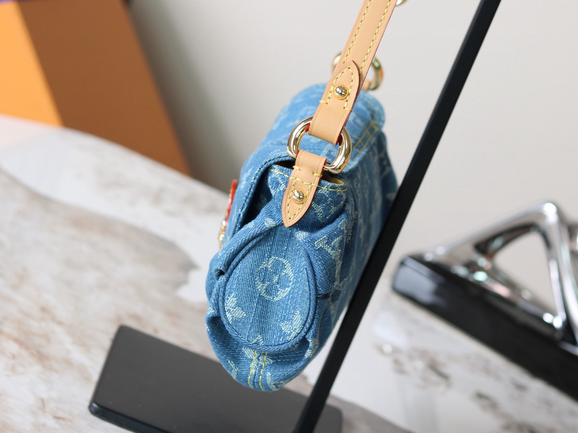LV Monogram Denim Mini Pleaty Shoulder Bag -10A Mirror Version - Image 2