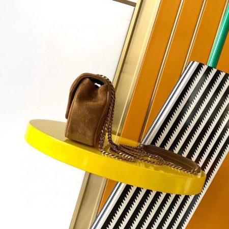 Saint Laurent YSL LOULOU small in MATELASSé suede in Brown - Image 2