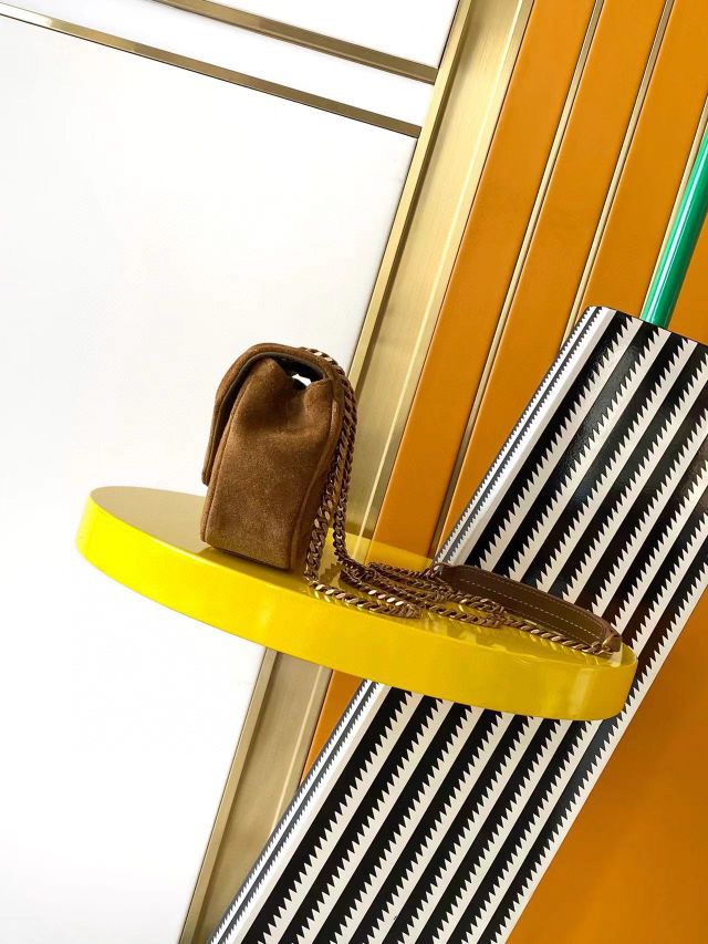 Saint Laurent YSL LOULOU small in MATELASSé suede in Brown - Image 2