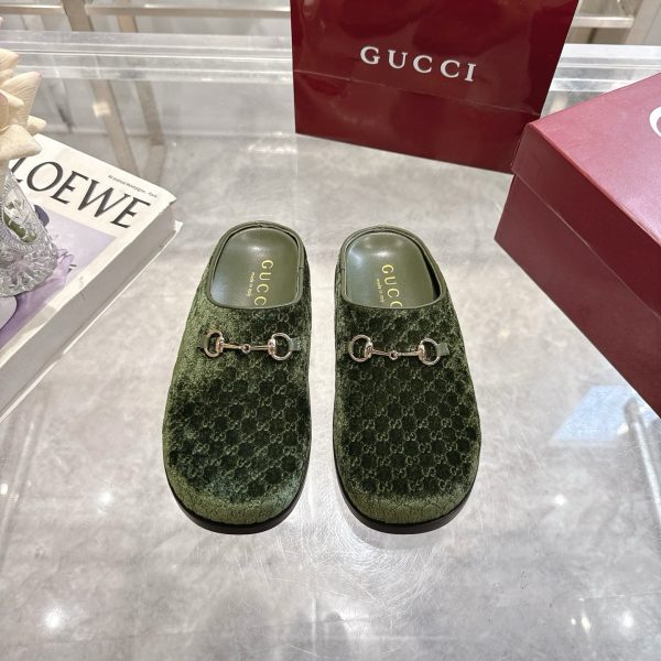 Gucci Horsebit Cotton Slippers