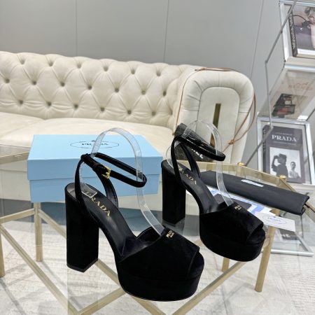 Prada Buckle Square-Heel Sandals - Image 7