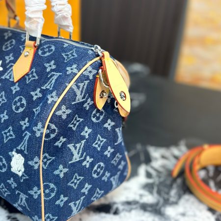 LV Denim Pillow Bag - Image 6