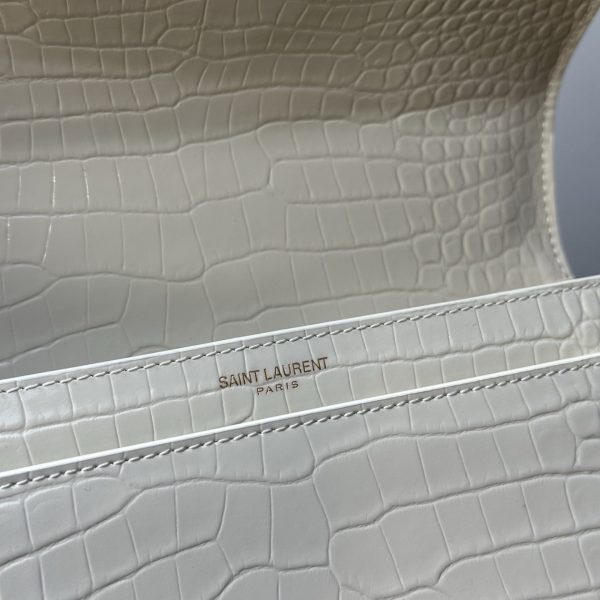 Saint Laurent YSL Sunset Medium in Crocodile-Embossed