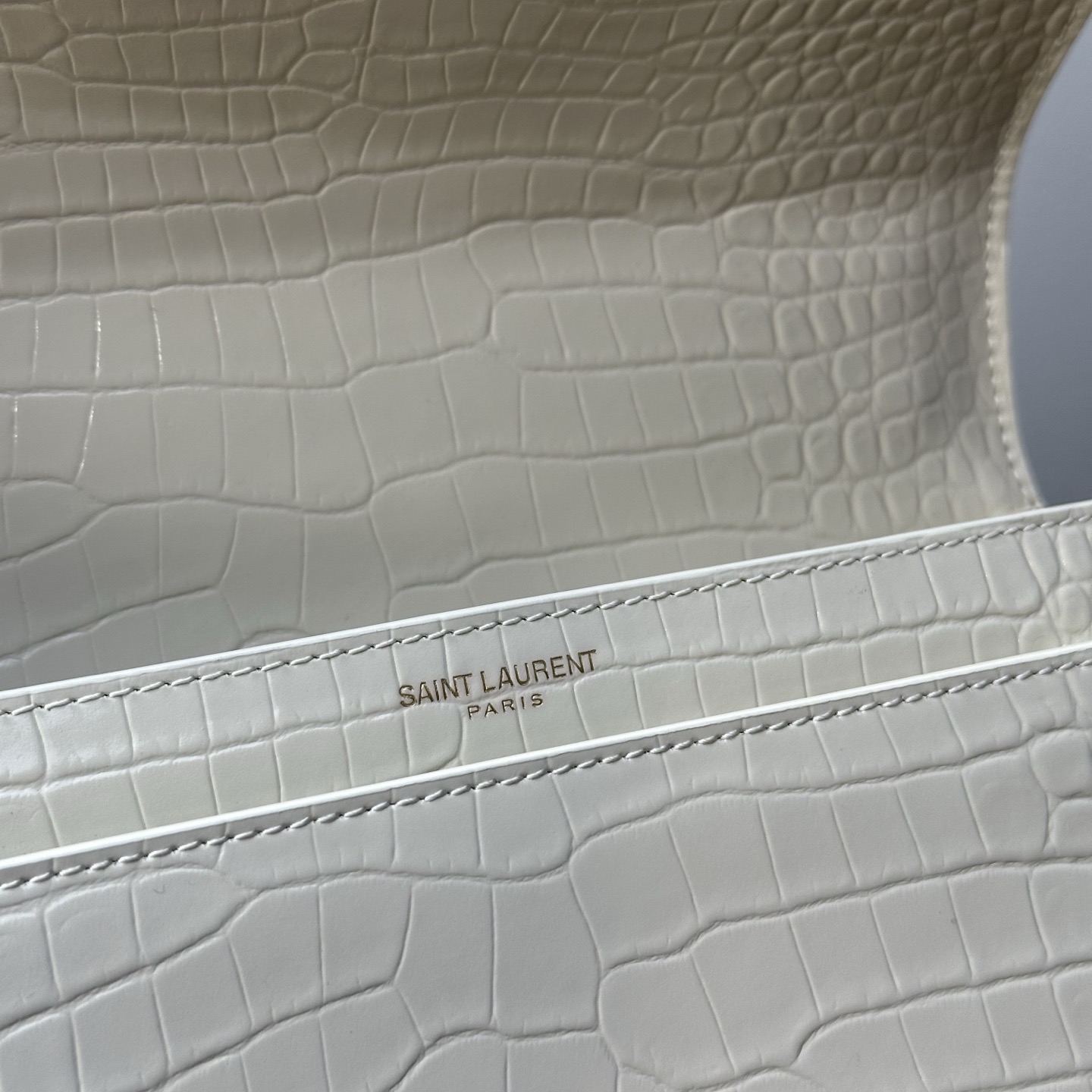 Saint Laurent YSL Sunset Medium in Crocodile-Embossed - Image 8
