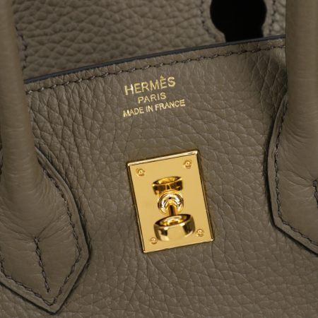 Hermès Etain Togo Birkin 25 Gold Hardware Bag - 10A Mirror Version - Image 9
