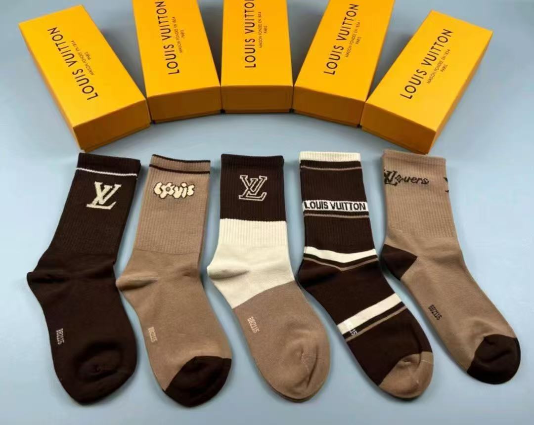 LV-Socken im Luxus-Geschenkbox-Set (5 Paar) - Image 2