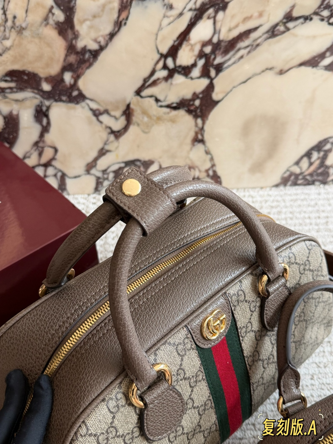 Gucci GG Supreme Ophidia GG Top Handle Bag - Image 8