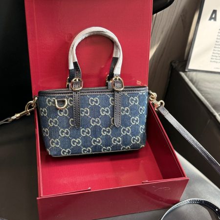 Gucci GG Emblem mini Denim bag - Image 5