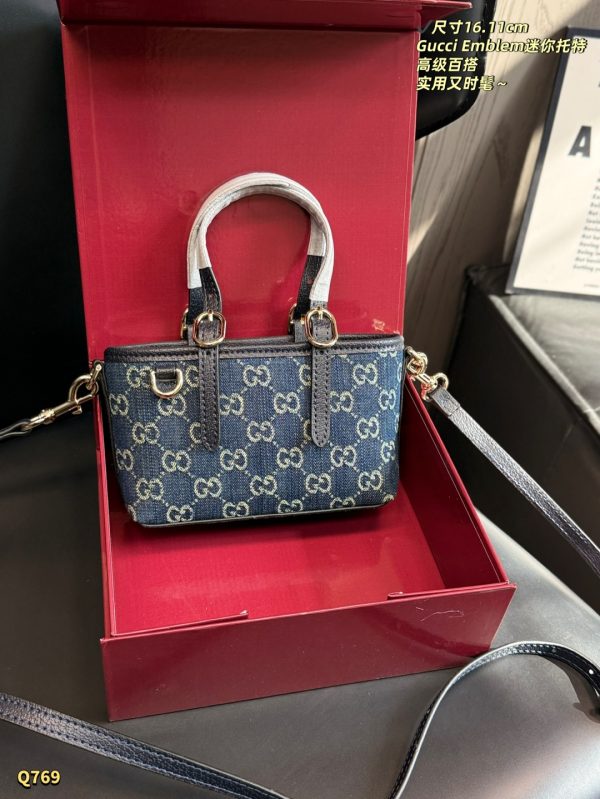 Gucci GG Emblem mini Denim bag