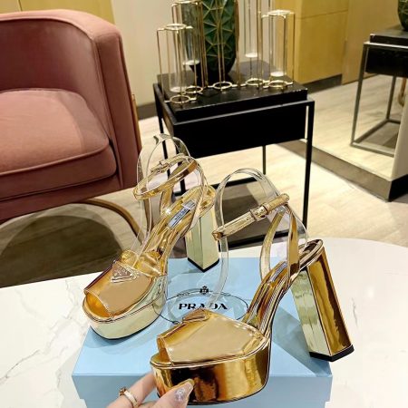Prada Buckle Square-Heel Sandals - Image 6