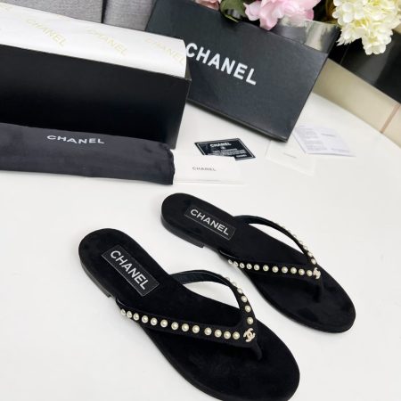 Chanel Velvet 25C Flip-flops - Image 7