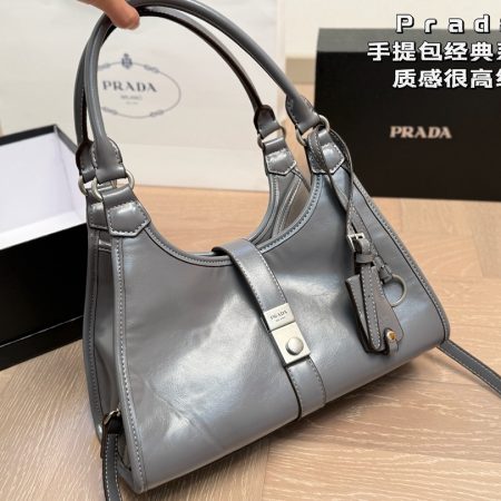 Prada push-lock Leather Tote Bag