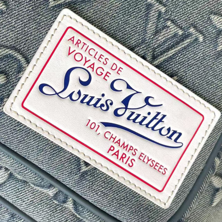 LV Montsouris Monogram Denim Backpack Mirror Version 10A - Image 7