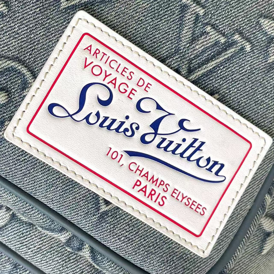 LV Montsouris Monogram Denim Backpack Mirror Version 10A - Image 7