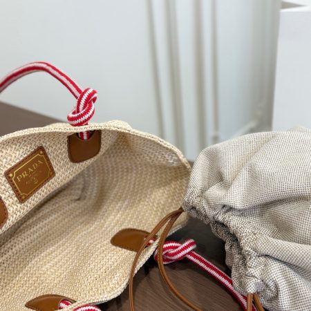 Prada Basket Tote Bag, Woven Straw Bag - Image 8