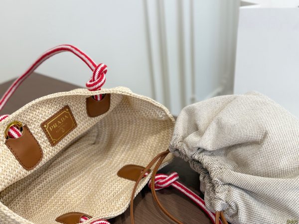 Prada Basket Tote Bag, Woven Straw Bag