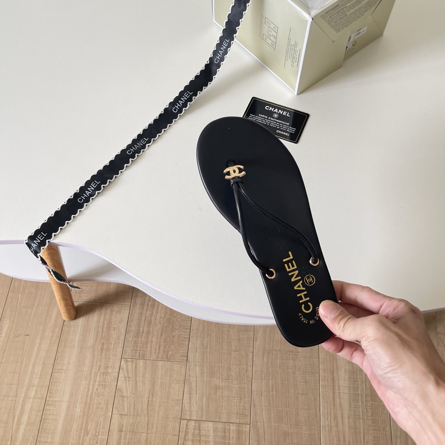 Chanel 26P C-clasp thong sandals - Image 11