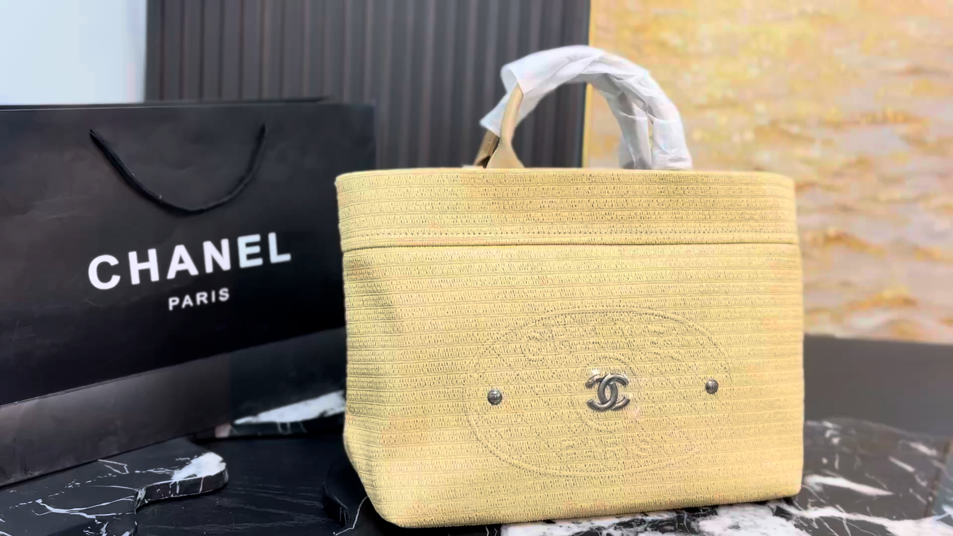 Chanel Straw Tote Bag - Image 2