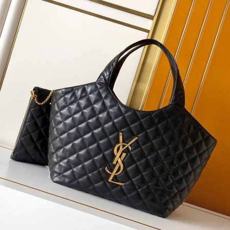 YSL Icare Maxi Shopping Bag Black - Image 3