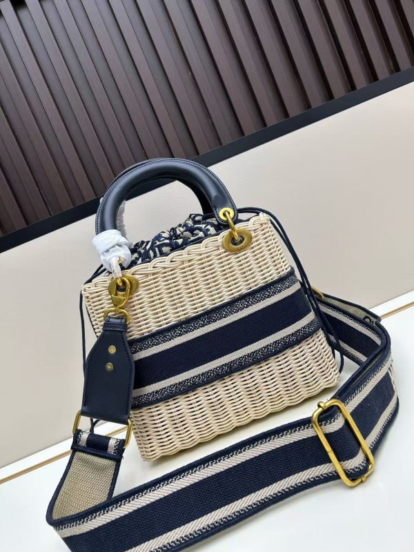Dior Wicker Oblique Medium Lady Dior Bag