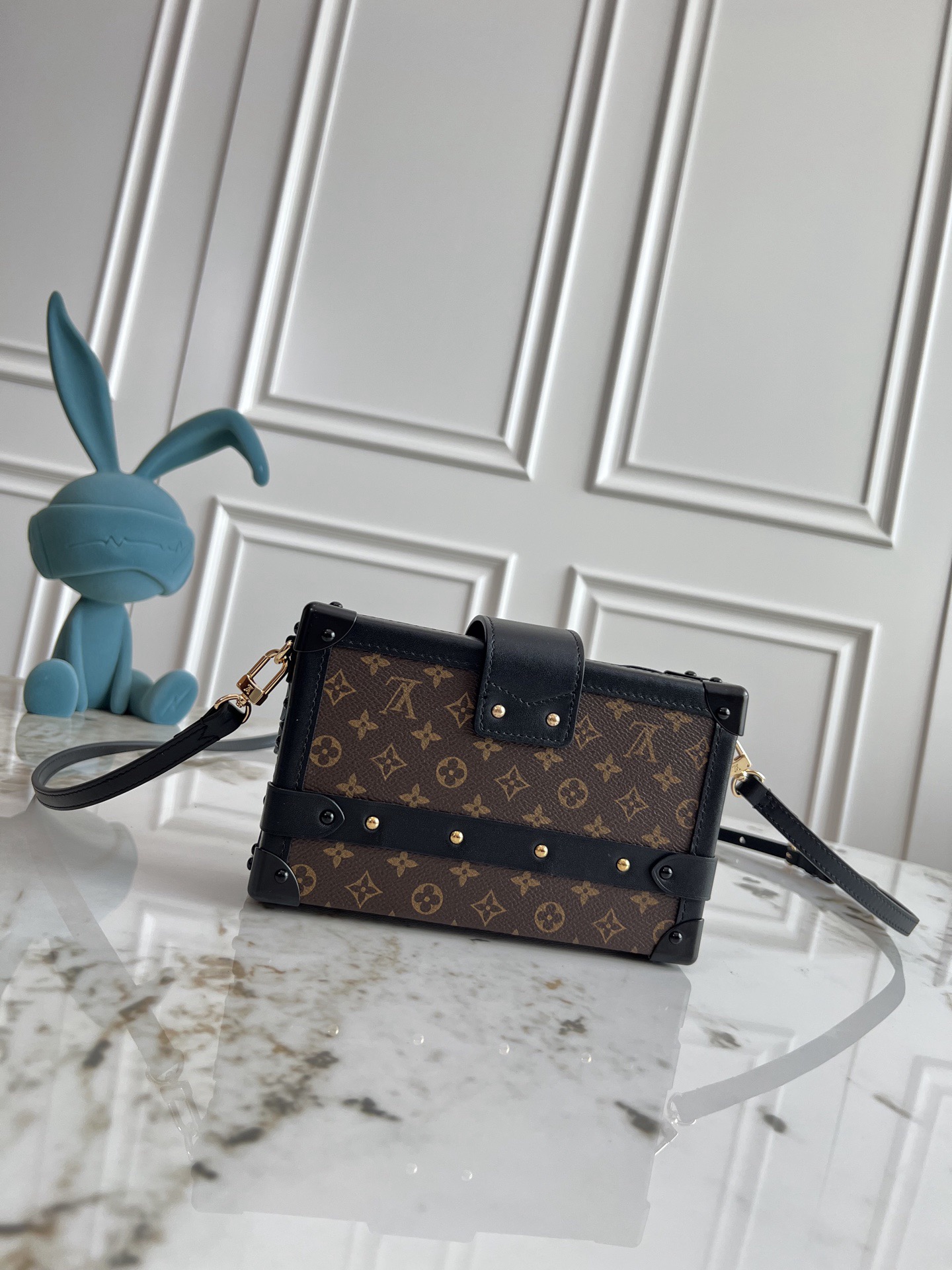 LV Petite Malle Monogram Canvas Bag in Brown M44199 - Image 3